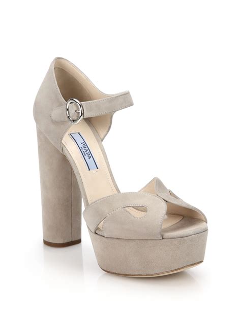 prada suede high heel sandals|prada heels platform.